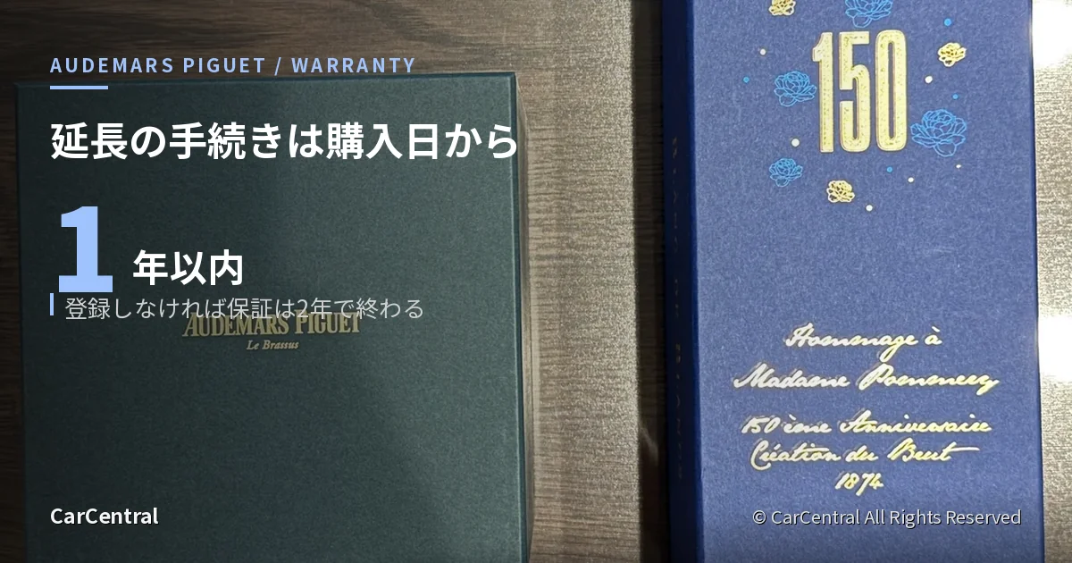 オーデマ ピゲの箱｜国際保証の延長手続きは購入日から1年以内